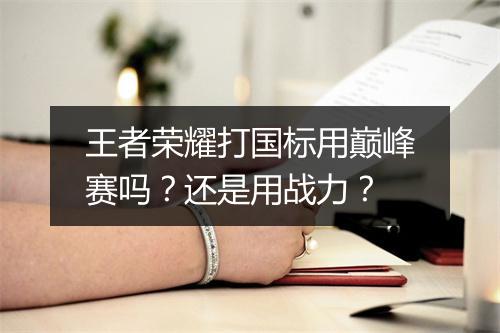 王者荣耀打国标用巅峰赛吗？还是用战力？