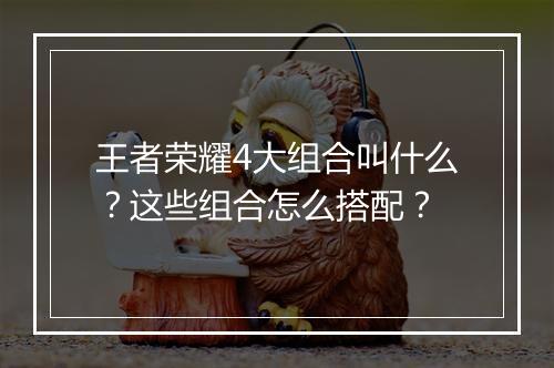 王者荣耀4大组合叫什么？这些组合怎么搭配？