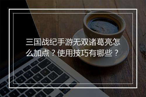 三国战纪手游无双诸葛亮怎么加点？使用技巧有哪些？