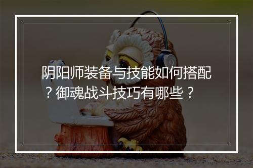 阴阳师装备与技能如何搭配？御魂战斗技巧有哪些？