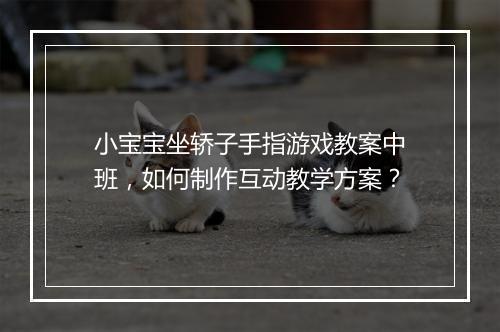 小宝宝坐轿子手指游戏教案中班，如何制作互动教学方案？