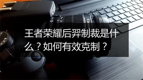 王者荣耀后羿制裁是什么？如何有效克制？