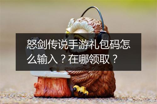怒剑传说手游礼包码怎么输入？在哪领取？