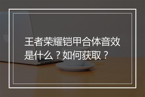 王者荣耀铠甲合体音效是什么？如何获取？