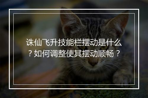 诛仙飞升技能栏摆动是什么？如何调整使其摆动顺畅？