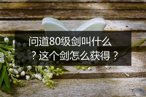 问道80级剑叫什么？这个剑怎么获得？