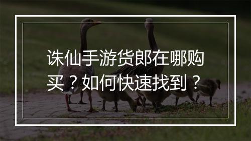 诛仙手游货郎在哪购买？如何快速找到？