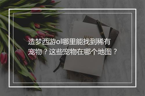 造梦西游ol哪里能找到稀有宠物？这些宠物在哪个地图？
