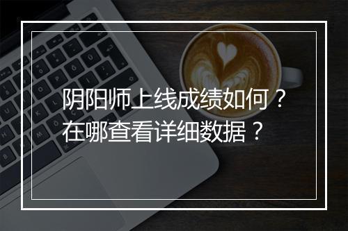 阴阳师上线成绩如何？在哪查看详细数据？