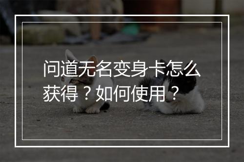 问道无名变身卡怎么获得？如何使用？